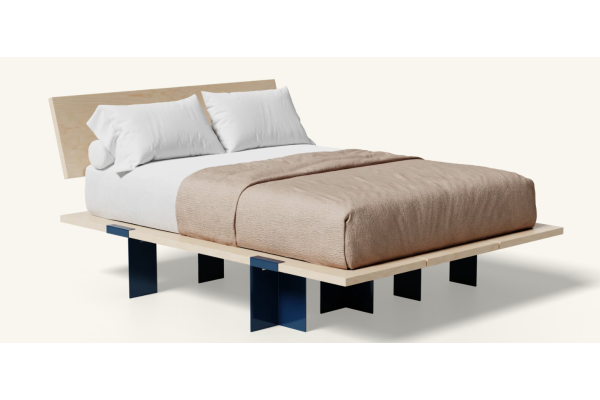 Floyd Lift Off Birch Queen Bed with Headboard - Marine