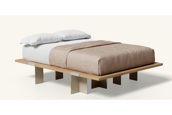 Floyd Lift Off Oak Queen Bed - Almond
