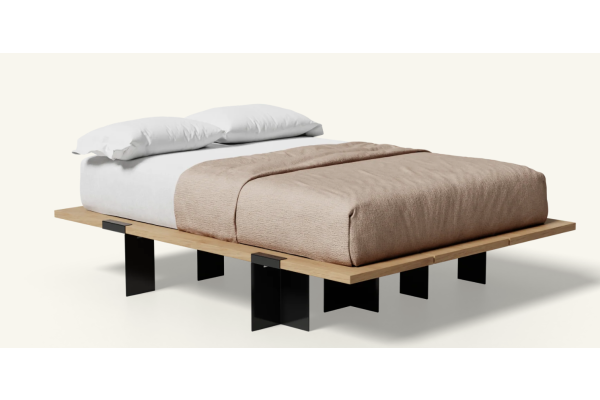 Floyd Lift Off Oak Queen Bed - Black