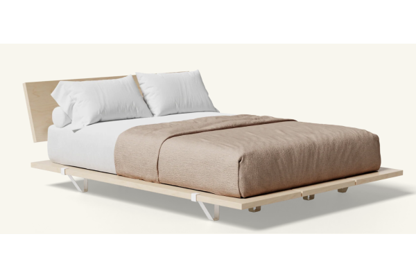 Floyd Original Birch Queen Bed with Headboard - White