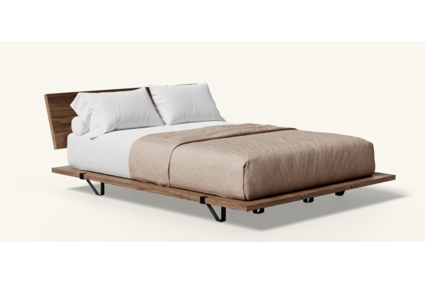 Floyd Original Walnut Queen Bed with Headboard - Black