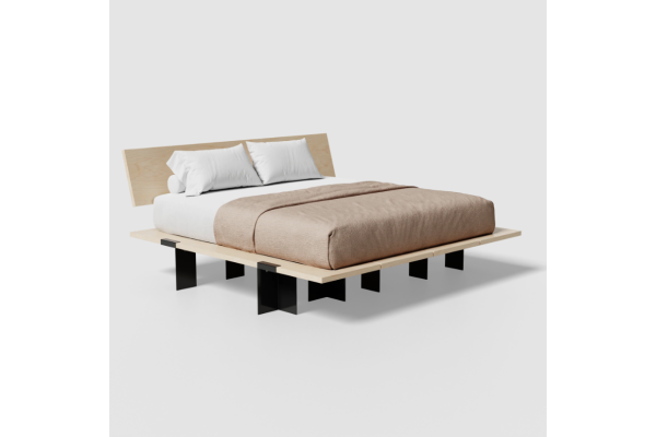 Floyd Lift Off Birch King Bed with Headboard - Black