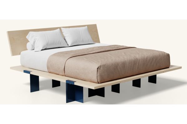 Floyd Lift Off Birch King Bed with Headboard - Marine