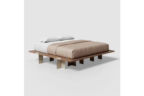Floyd Lift Off Walnut King Bed - Almond