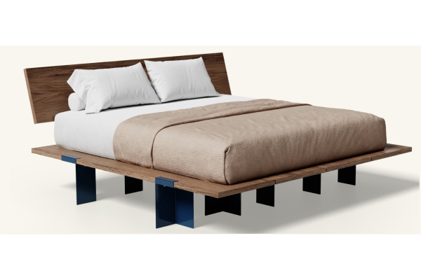 Floyd Lift Off Walnut King Bed with Headboard - Marine