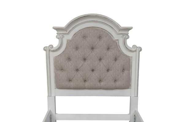 Magnolia Manor White Twin Upholstered Panel Headboard