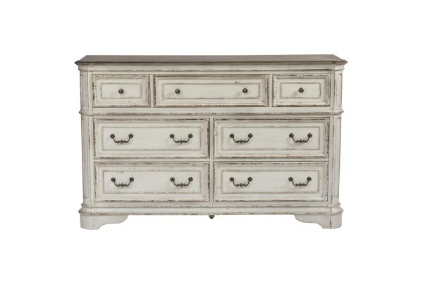 Magnolia Manor White 7 Drawer Dresser