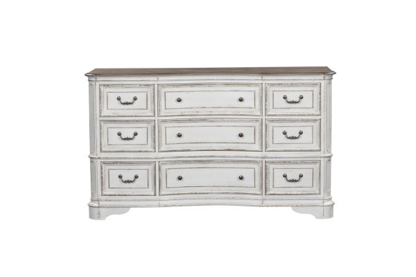 Magnolia Manor White 9 Drawer Dresser
