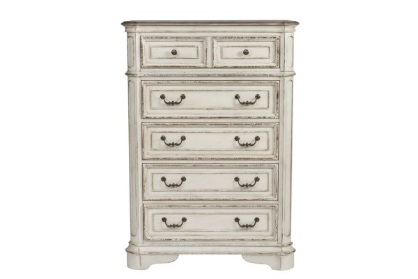 Magnolia Manor White 5 Drawer Chest
