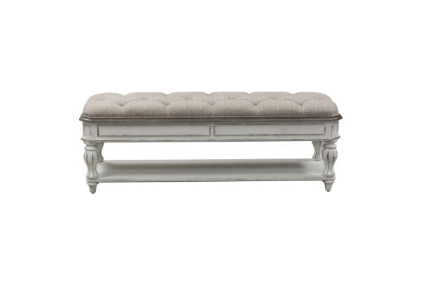 Magnolia Manor White Bed Bench