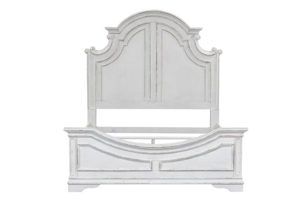Magnolia Manor White King Panel Bed
