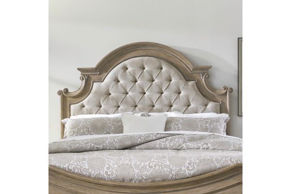 Magnolia Manor Brown Queen Upholstered Panel Headboard
