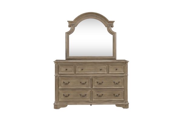 Magnolia Manor Brown Dresser and Mirror