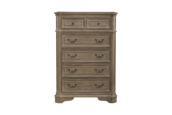 Magnolia Manor Brown 5 Drawer Chest