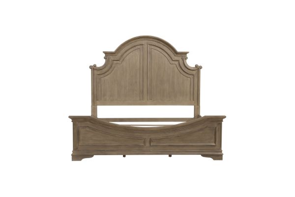 Magnolia Manor Brown King Panel Bed