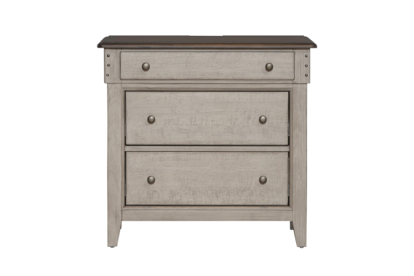 Ivy Hollow White 3 Drawer Bedside Chest with Charging Station