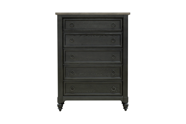Americana Black 5 Drawer Chest