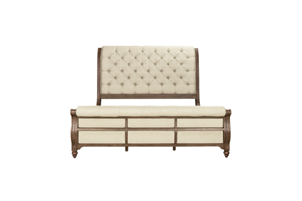 Americana Brown Queen Sleigh Bed