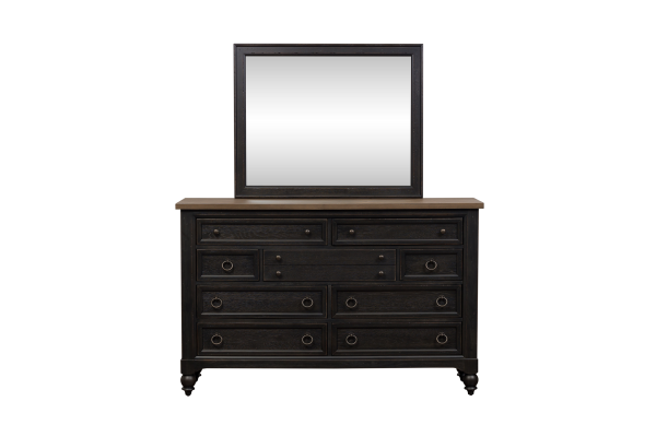 Americana Brown Opt Dresser and Mirror