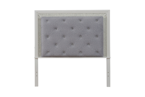 Reflections White Queen Upholstered Panel Headboard with Lights
