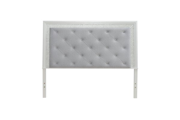 Reflections White King Upholstered Panel Headboard with Lights