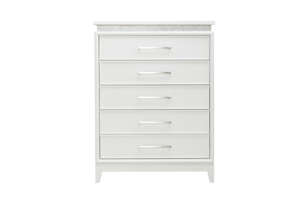 Reflections White 5 Drawer Chest with Lights