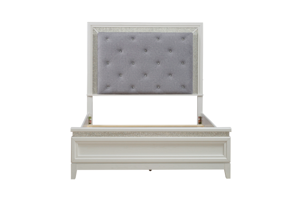 Reflections White Queen Upholstered Bed