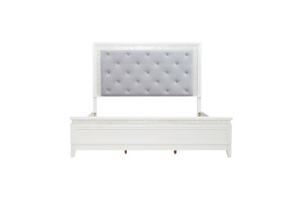 Reflections White King Upholstered Bed
