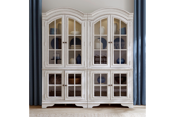 Magnolia Manor White 2 Piece Bunching Cabinet Set