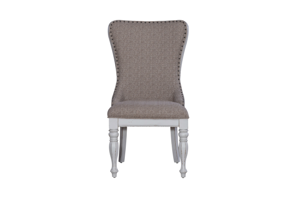Magnolia Manor White Upholstered Wing Back Side Chair