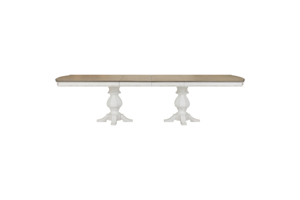 Magnolia Manor White Double Pedestal Table