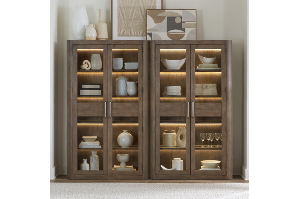 South Bend Brown 2 Piece Bunching Cabinet Set