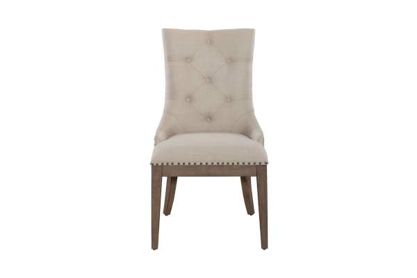 Americana Brown Upholstered Shelter Side Chair