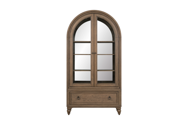 Americana Brown Arched Display Cabinet