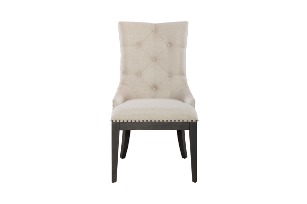 Americana Black Upholstered Shelter Side Chair
