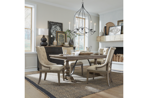 Americana Brown Extendable Table + 4 Chairs