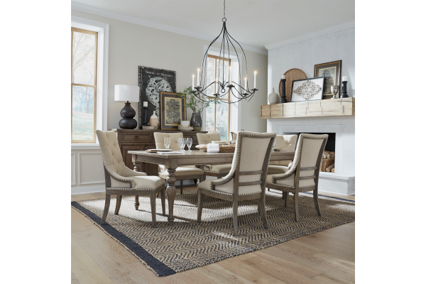 Americana Brown 7 Piece Leg Table Set