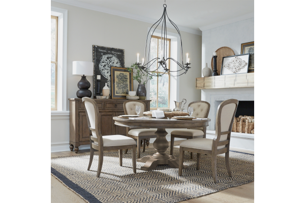 Americana Brown Table + 4 Chairs