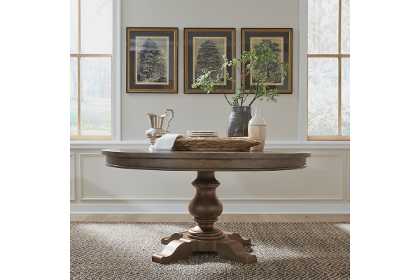 Americana Brown Pedestal Table