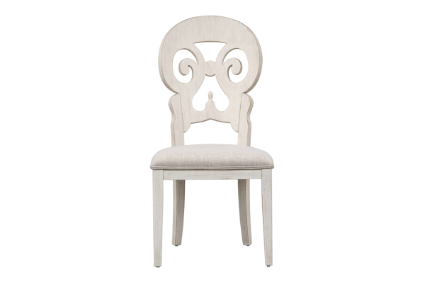 Farmhouse White Splat Back Side Chair