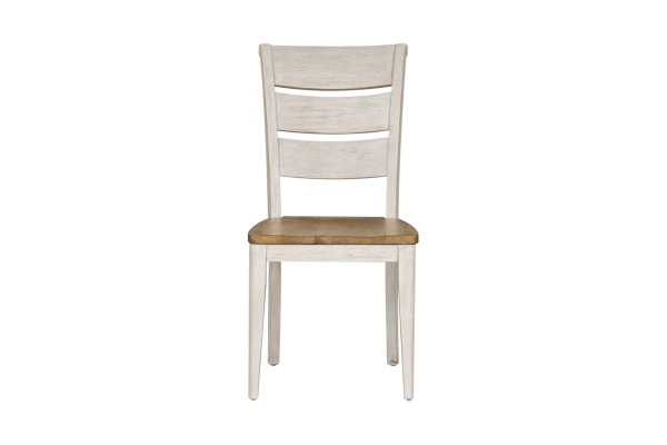 Farmhouse White Ladder Back Side Chair