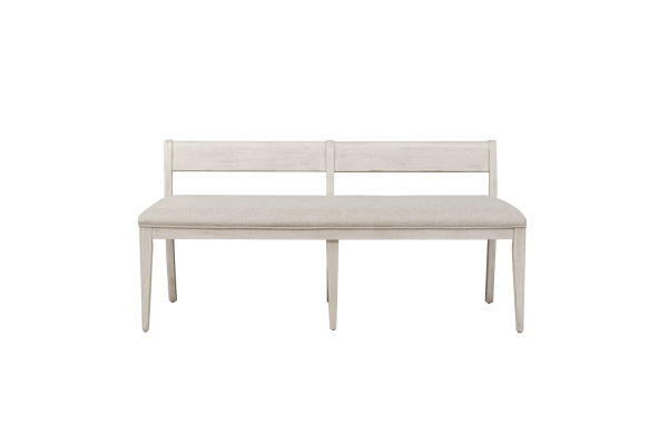 Farmhouse White Upholstered Bench