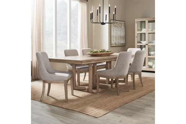 Proximity Place Brown  7 Piece Double Pedestal Table Set