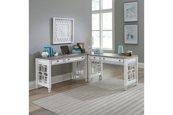 Magnolia Manor White L-Shaped Desk