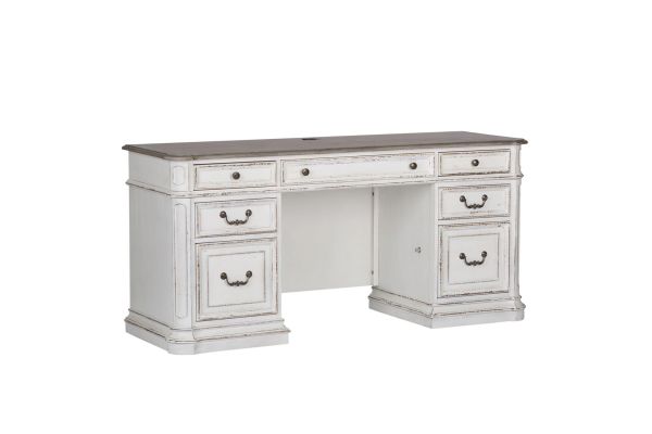 Magnolia Manor White 7-Drawer Credenza