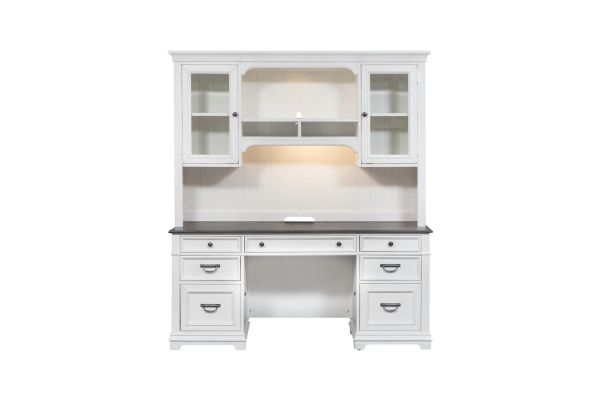 Allyson Park White Credenza and Hutch