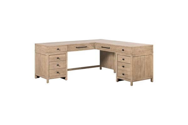Proximity Place Brown L-Shaped Desk