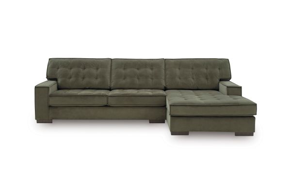 Caspian-Town Olive 2-Piece Sectional with Right Arm Facing Chaise