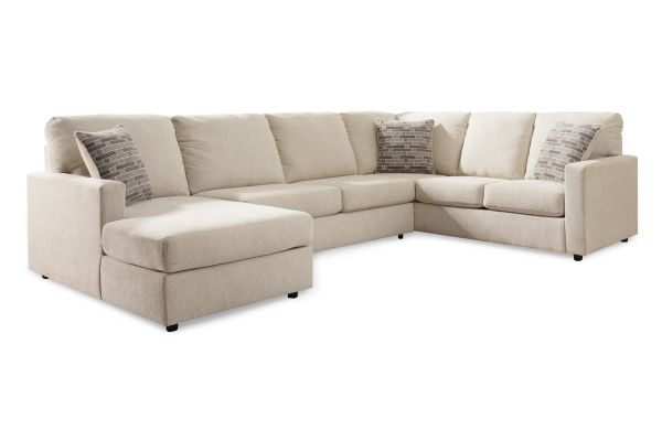 Edenfield Linen 3-Piece Sectional with Left Arm Facing Chaise