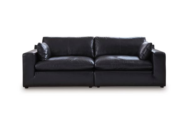 Emilia Black 2-Piece Sectional Loveseat